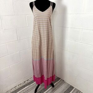 Gap Maxi Pink Sundress Mixed Dainty Prints Patchwork BoHo Festival Cottage SZ XS